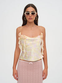 Thumbnail for Amora Top Yellow, Tank Blouse by For Love and Lemons | LIT Boutique