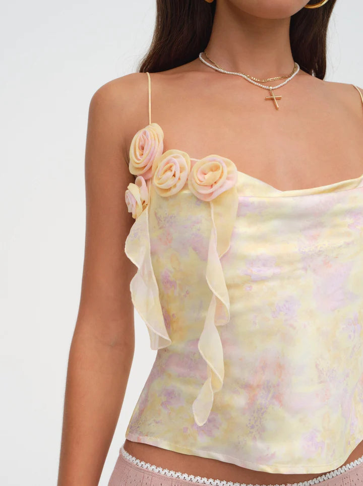Amora Top Yellow, Tank Blouse by For Love and Lemons | LIT Boutique