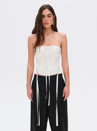 Thumbnail for Lilibet Corset Top White, Tank Blouse by For Love & Lemons | LIT Boutique