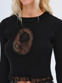 Thumbnail for Lyon Knit Top Black, Long Tee by For Love & Lemons | LIT Boutique