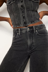 Thumbnail for Jeanius Good Skate Jeans Black, Flare Denim by Good American | LIT Boutique