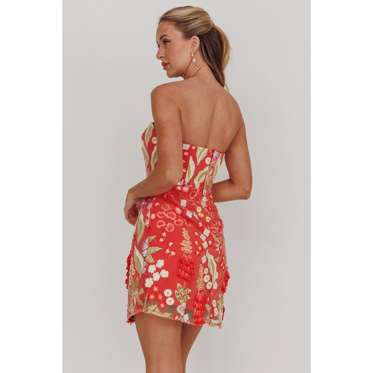 Embroidery Jacquard Floral Mini Dress, Mini Dress by Saints & Secrets | LIT Boutique