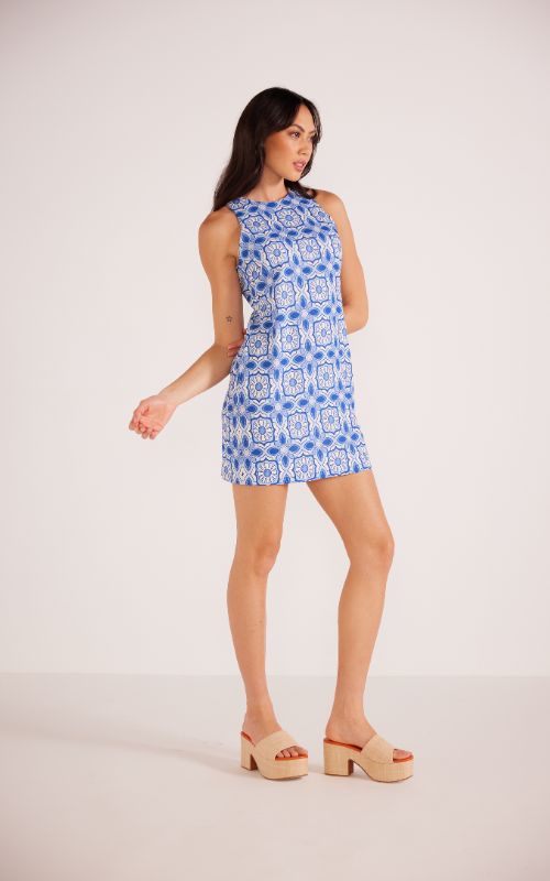 Catalina Shift Mini Dress Blue, Mini Dress by Mink Pink | LIT Boutique