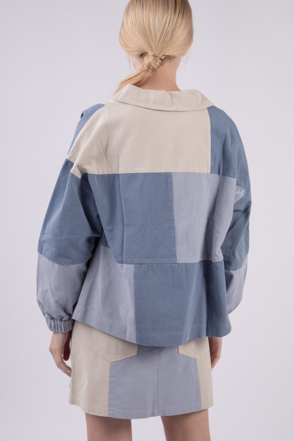 Tri-Tone Denim Patchwork Jacket, Jacket by Very J | LIT Boutique