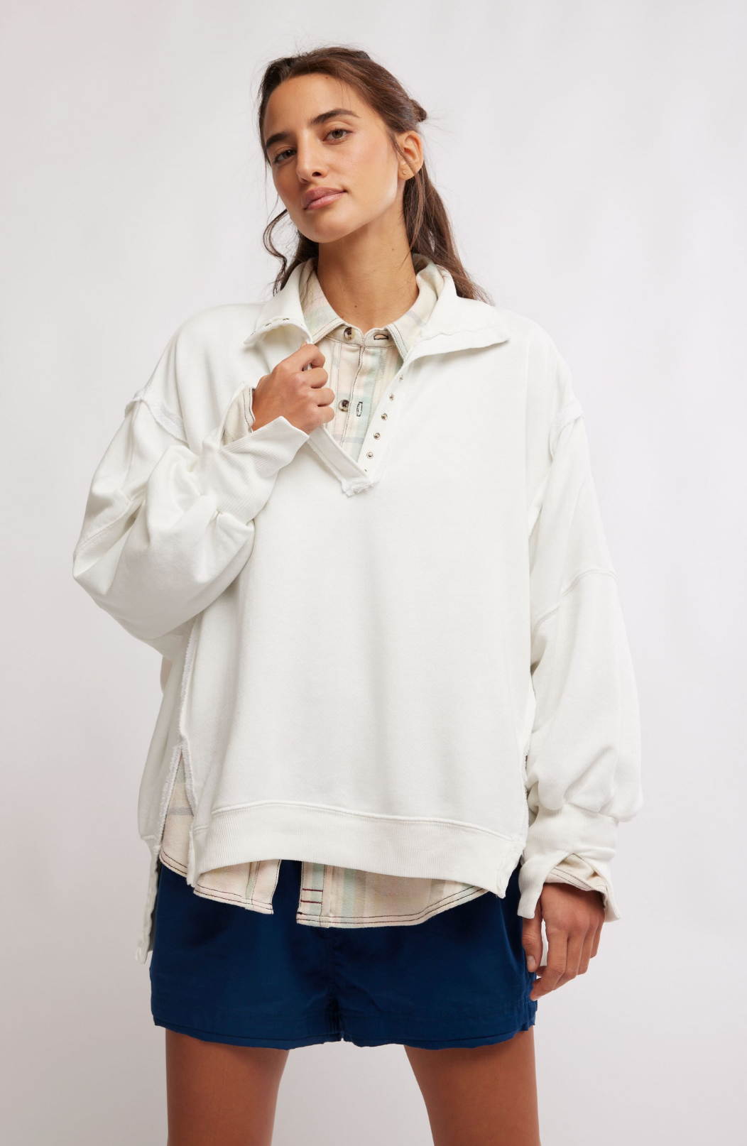 Camden Henley Optic White, Sweater by Free People | LIT Boutique