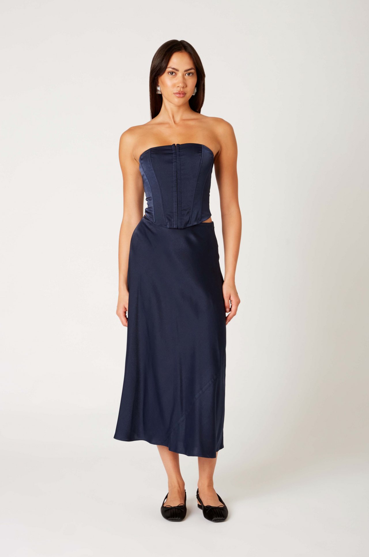 Lucas Corset Midi Dress Navy Blue, Midi Dress by NIA | LIT Boutique