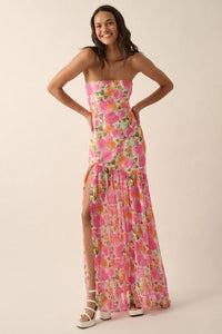 Thumbnail for Blooming Bliss Strapless Maxi Dress Pink Multi, Maxi Dress by Promesa USA | LIT Boutique