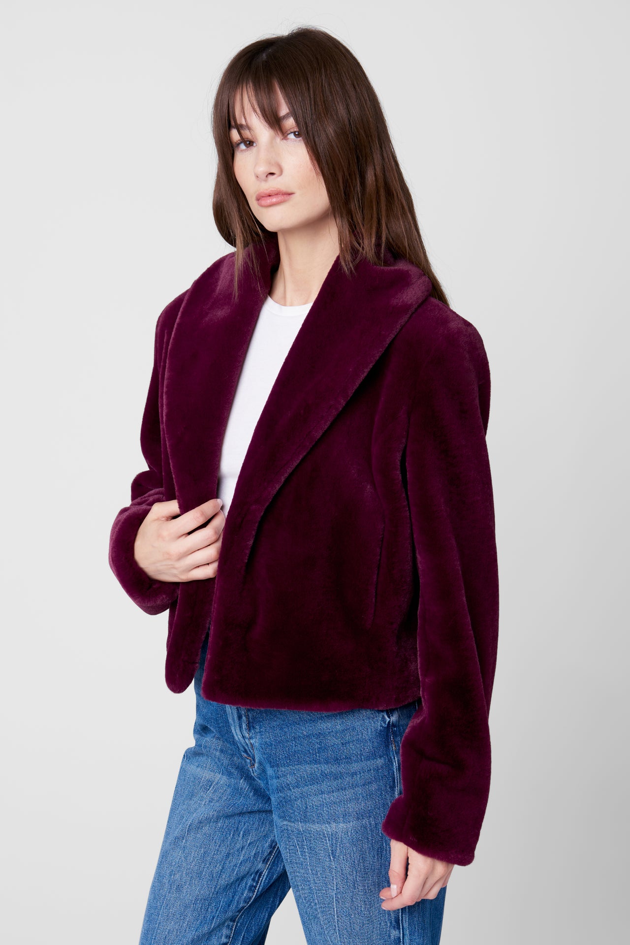 Dry Martini Faux Fur Cropped Jacket, Jacket by Blank NYC | LIT Boutique