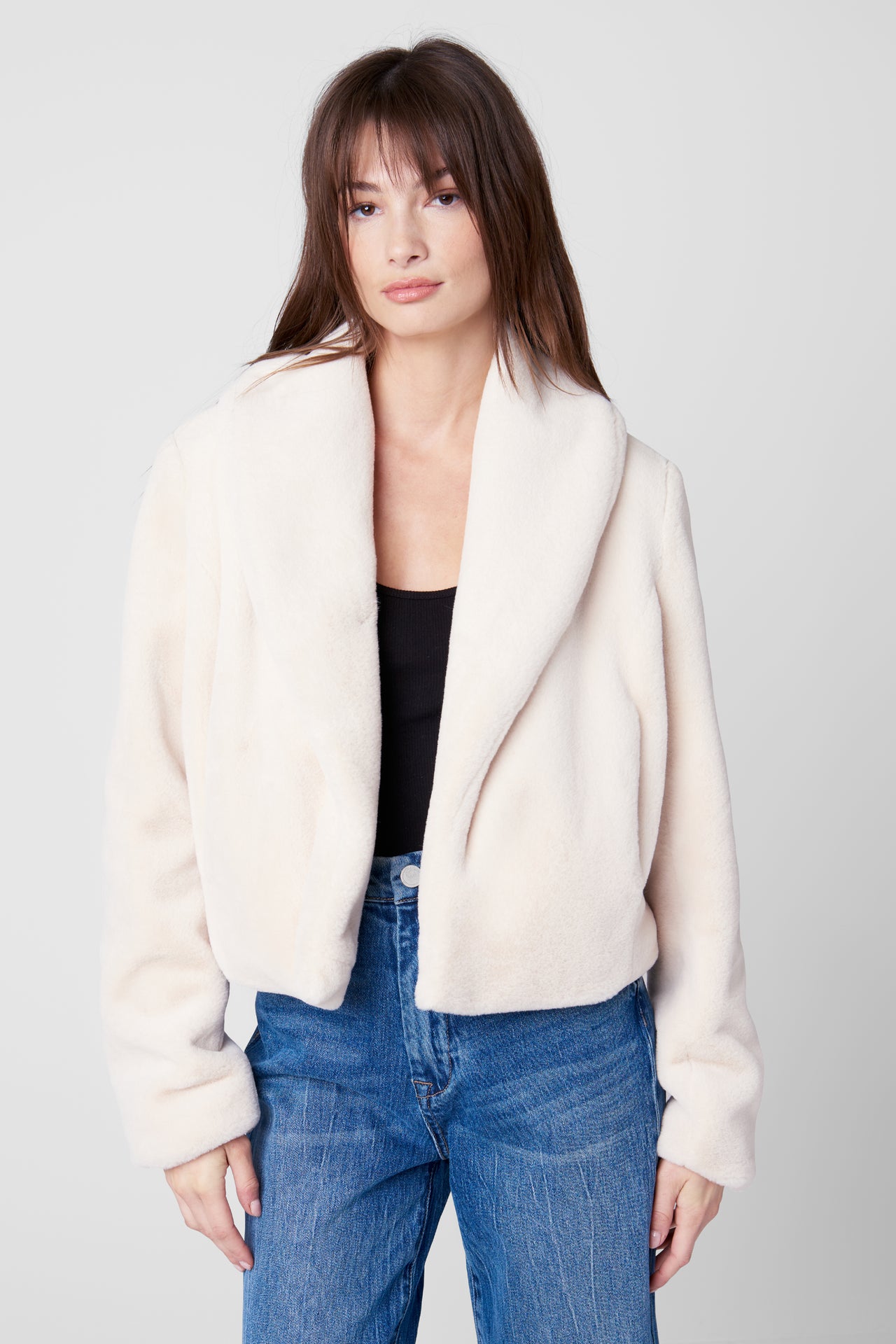 Snow Queen Faux Fur Cropped Jacket, Jacket by Blank NYC | LIT Boutique