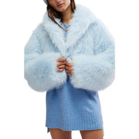 Thumbnail for Paris Cropped Fur Light Blue, Jacket by Free People | LIT Boutique