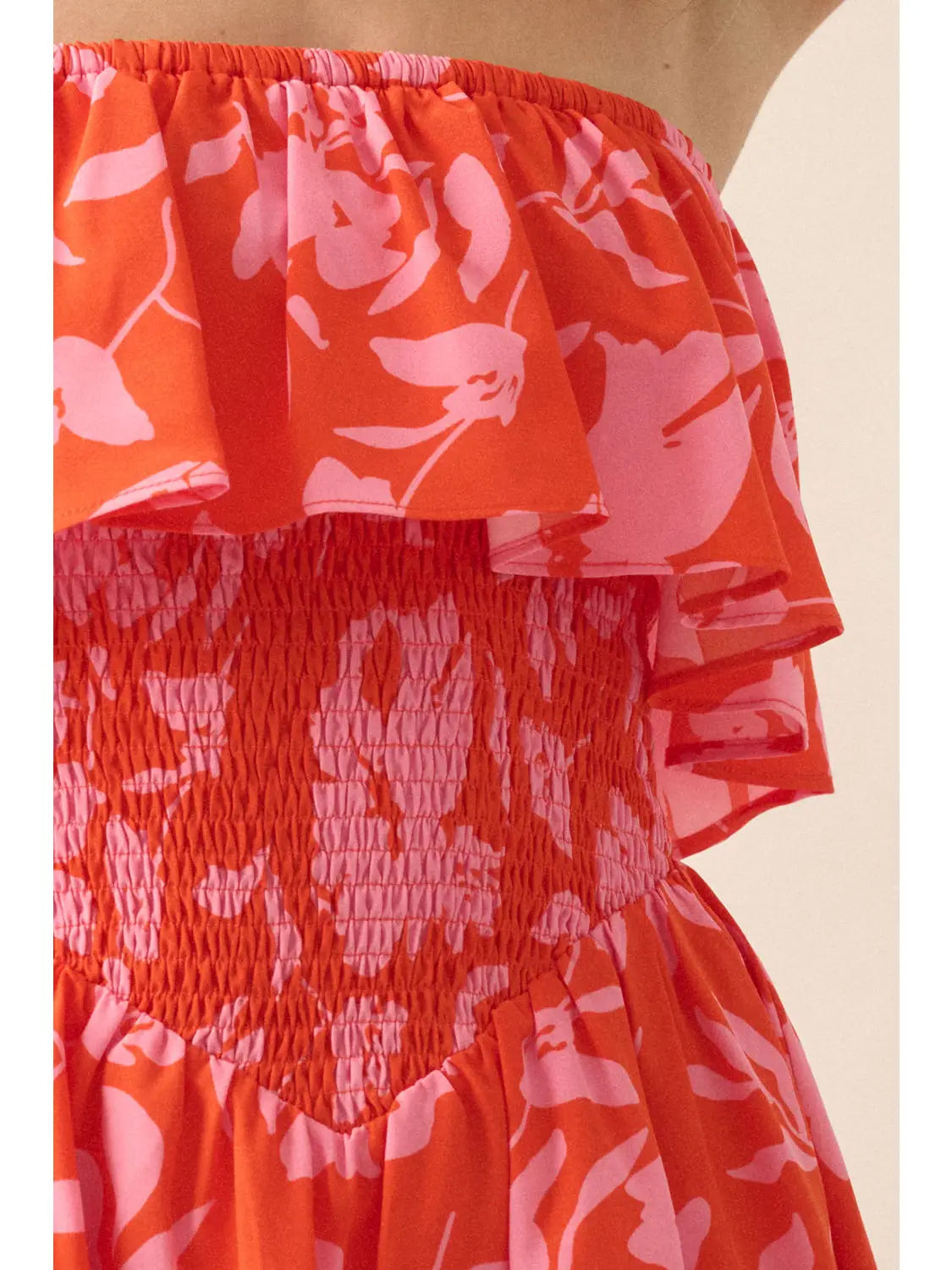Crimson Bloom Strapless Romper Red, Romper by Promesa USA | LIT Boutique