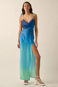 Thumbnail for Ombre Oasis Open Back Maxi Dress Ocean Blue, Maxi Dress by Promesa USA | LIT Boutique