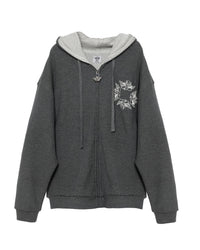 Thumbnail for Rose Colored Glasses Harley Zip Grey, Sweat Lounge by Boys Lie | LIT Boutique