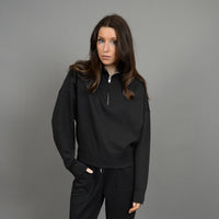 Thumbnail for Mailyn Mockneck Cropped Pullover Black, Sweat Lounge by RD Style | LIT Boutique