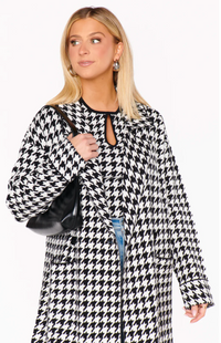 Thumbnail for Shasta Sweater Jacket Black Check, Coat Jacket by Show Me Your Mumu | LIT Boutique