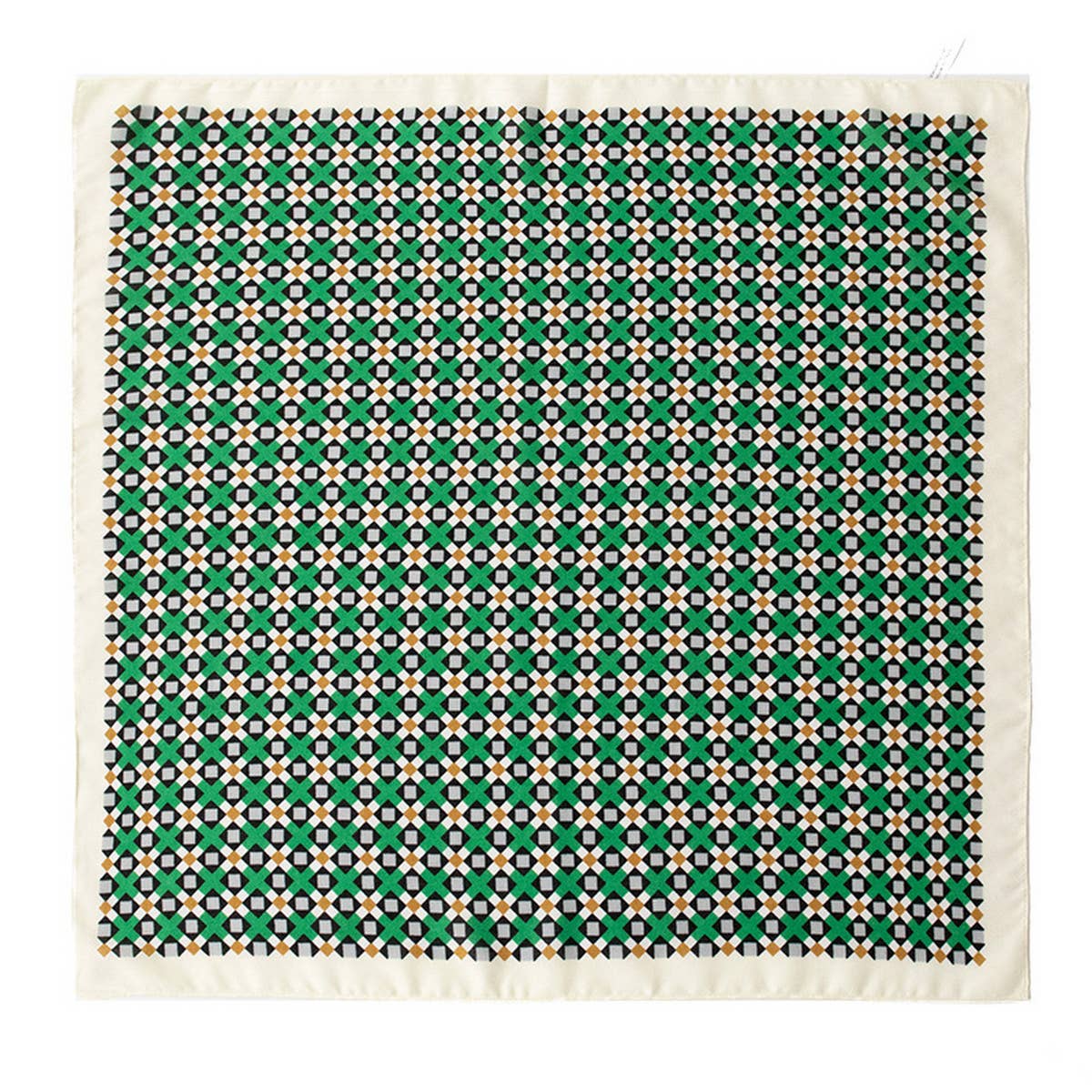 Vintage Plaid Print Square Scarf in Green,  by Refine | LIT Boutique