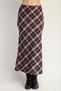 Thumbnail for Plaid Checker Midi Skirt, Midi Skirt by Edit By Nine | LIT Boutique