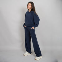 Thumbnail for Victoria Super Soft Modal Wide Leg Pants Navy, Pant Bottom by RD Style | LIT Boutique