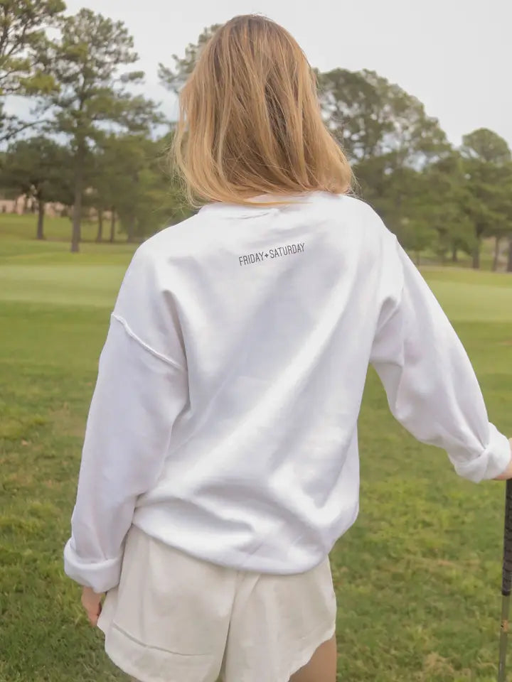 Golf Wives Sweatshirt White, Sweat Lounge by FRIDAY + SATURDAY | LIT Boutique