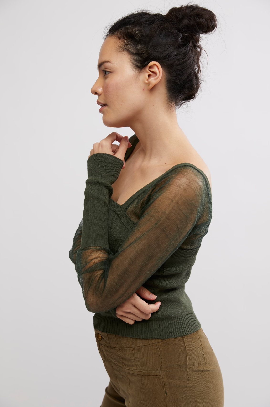 Night After Night Long Sleeve Emerald, Long Blouse by Free People | LIT Boutique