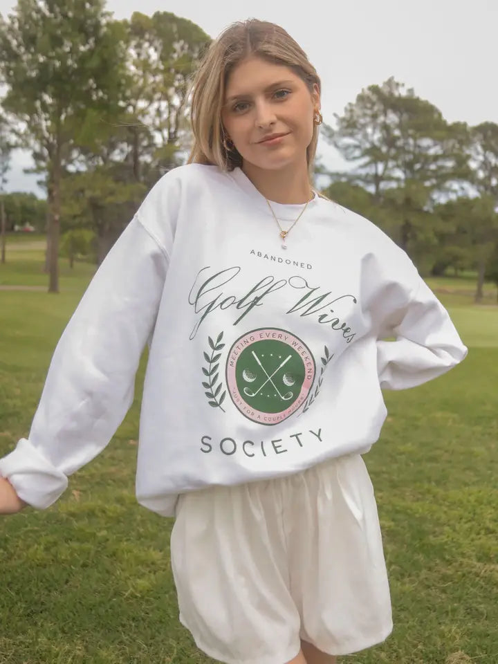 Golf Wives Sweatshirt White, Sweat Lounge by FRIDAY + SATURDAY | LIT Boutique