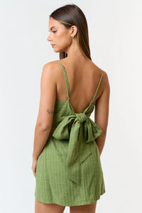 Thumbnail for Green Tie Back Romper, Romper by Blue Blush | LIT Boutique