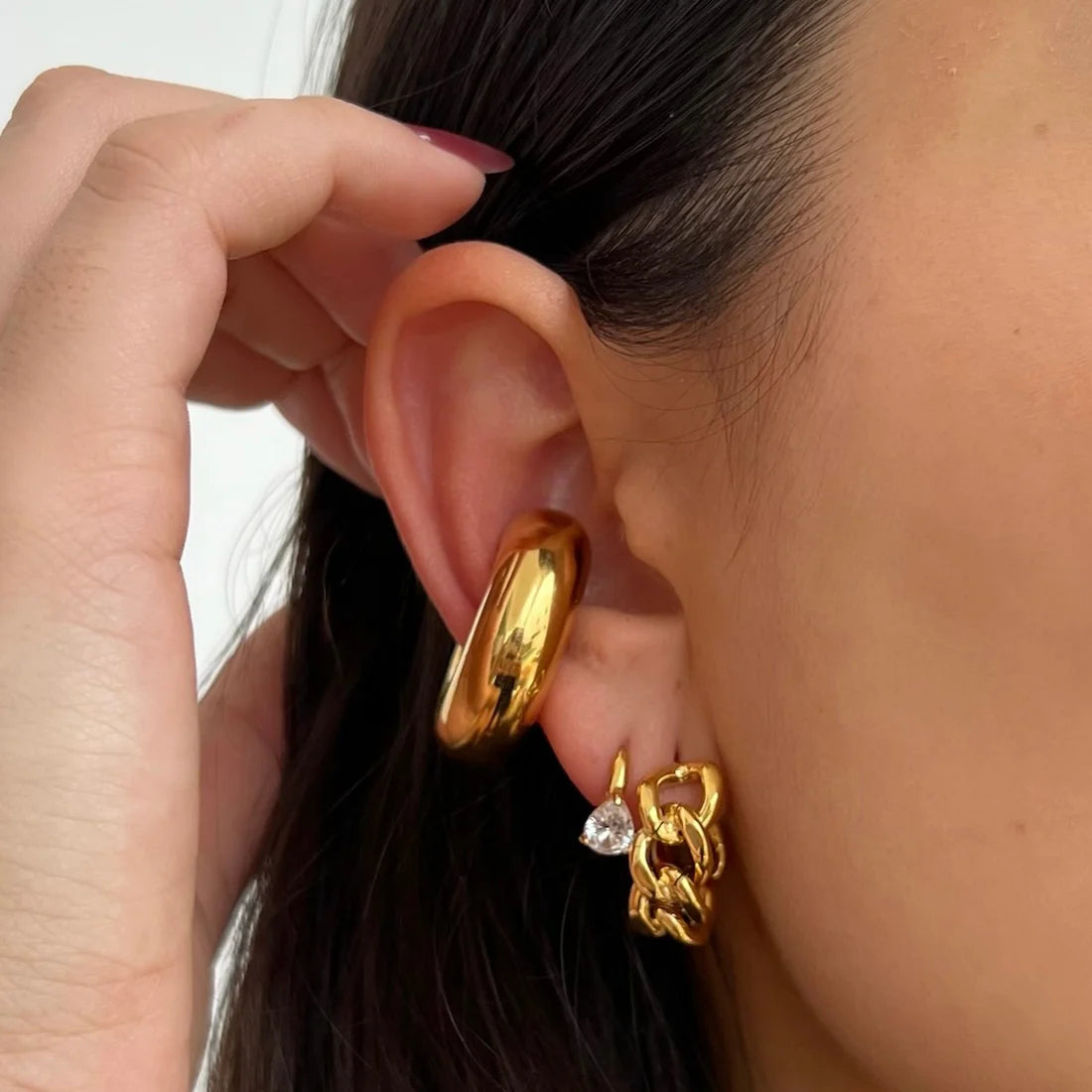 Colette Pear Huggie Hoop Earring Gold, Earring Jewelry by Ellie Vail | LIT Boutique