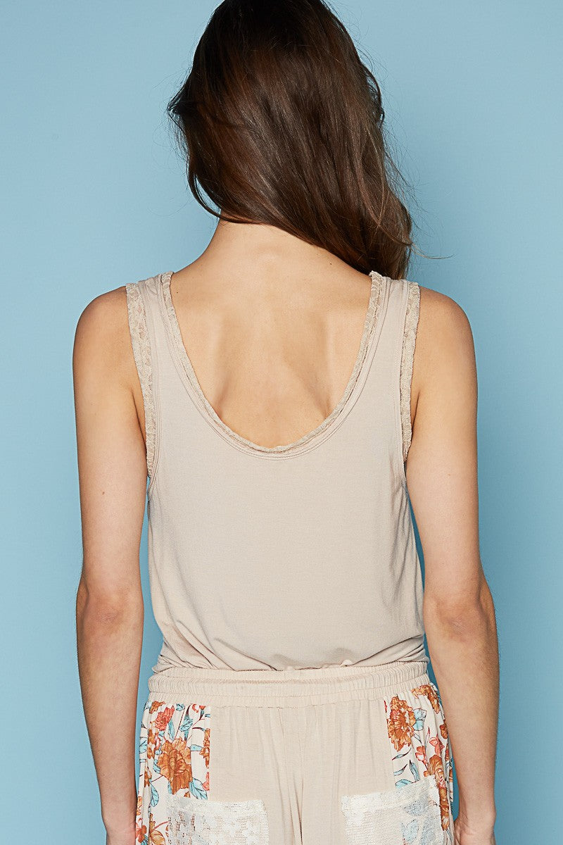 Breakfast In Bed Top Oatmeal, Tank Blouse by Pol | LIT Boutique