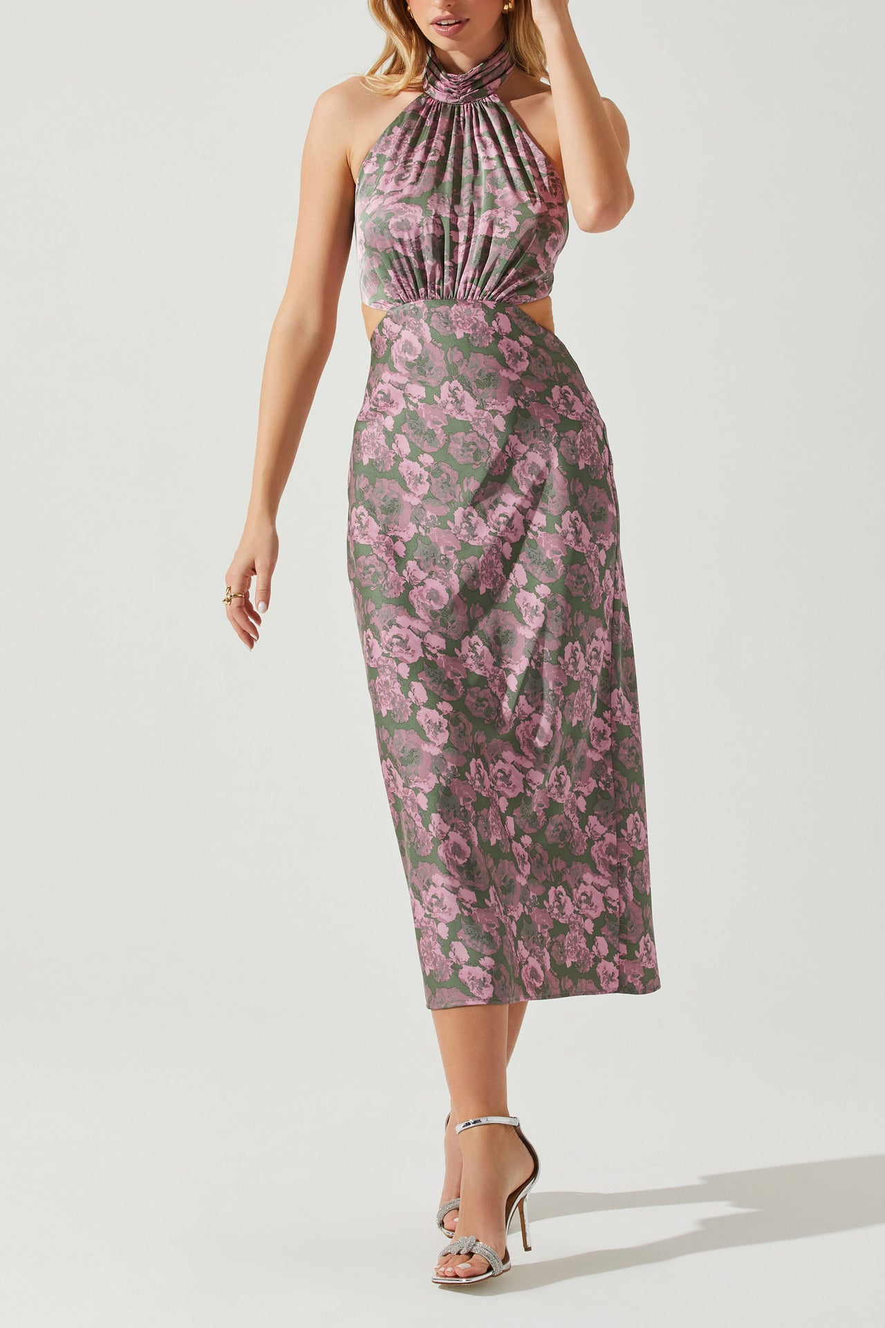 Ambretta Floral Halter Dress, Midi Dress by ASTR | LIT Boutique