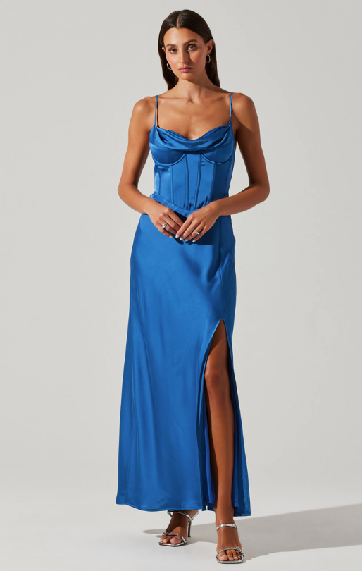 Cannes Maxi Dress Denim Blue, Maxi Dress by ASTR | LIT Boutique