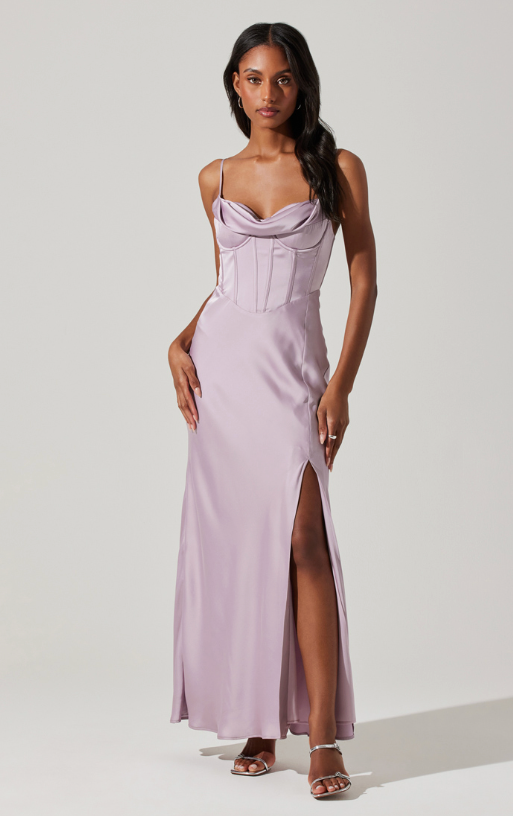 Cannes Maxi Dress Silver Lilac, Maxi Dress by ASTR | LIT Boutique