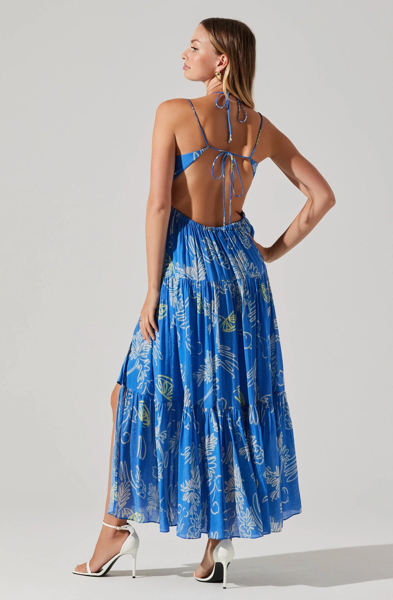 Cassini Maxi Dress Blue Multi, Midi Dress by ASTR | LIT Boutique