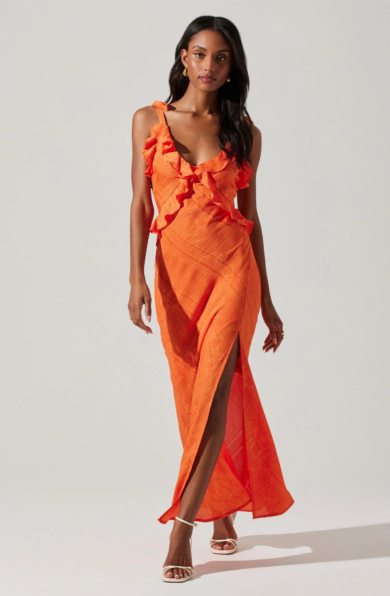 Sorbae Midi Dress Orange, Midi Dress by ASTR | LIT Boutique