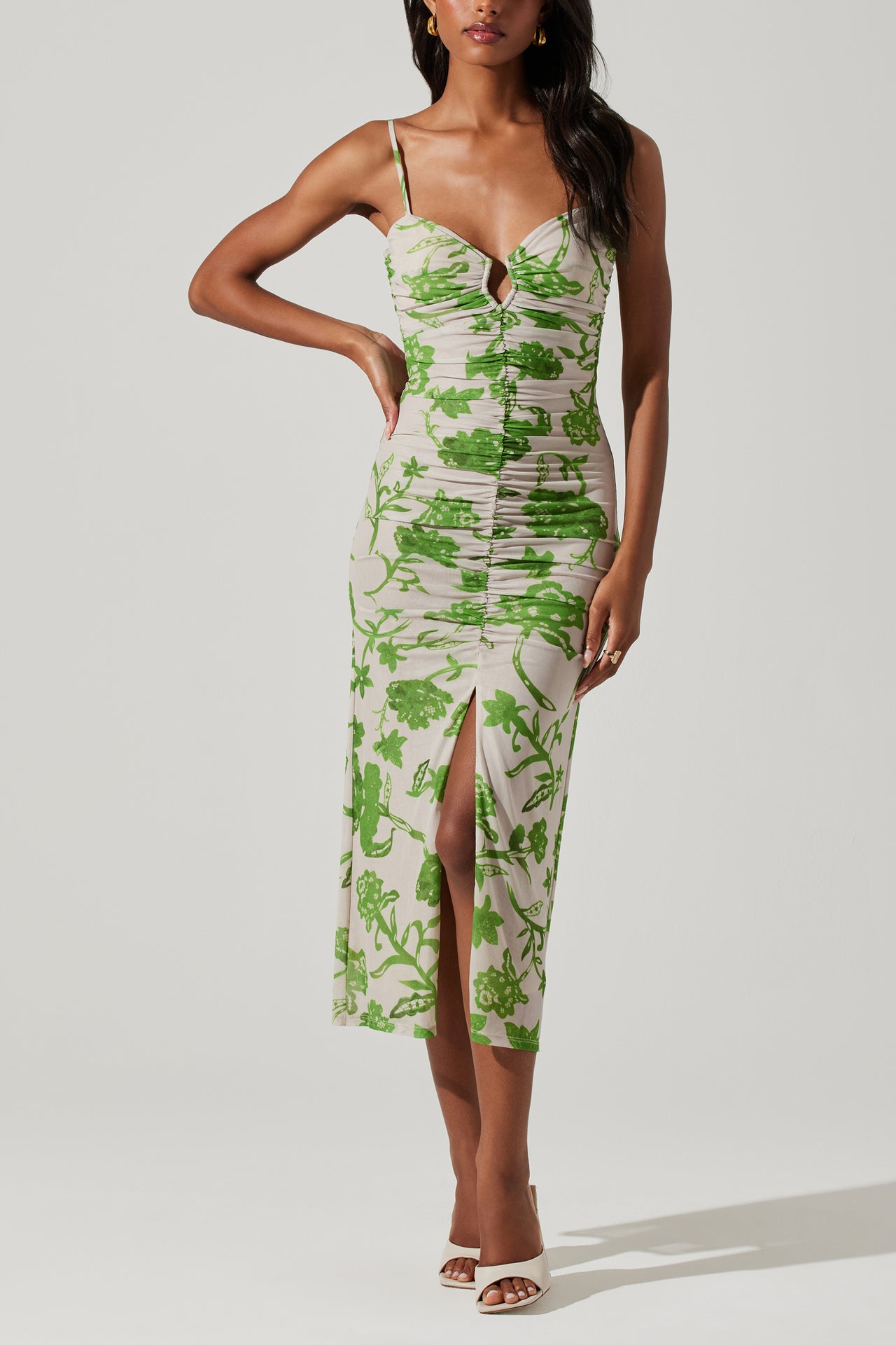 Palmero Dress Taupe Green, Midi Dress by ASTR | LIT Boutique