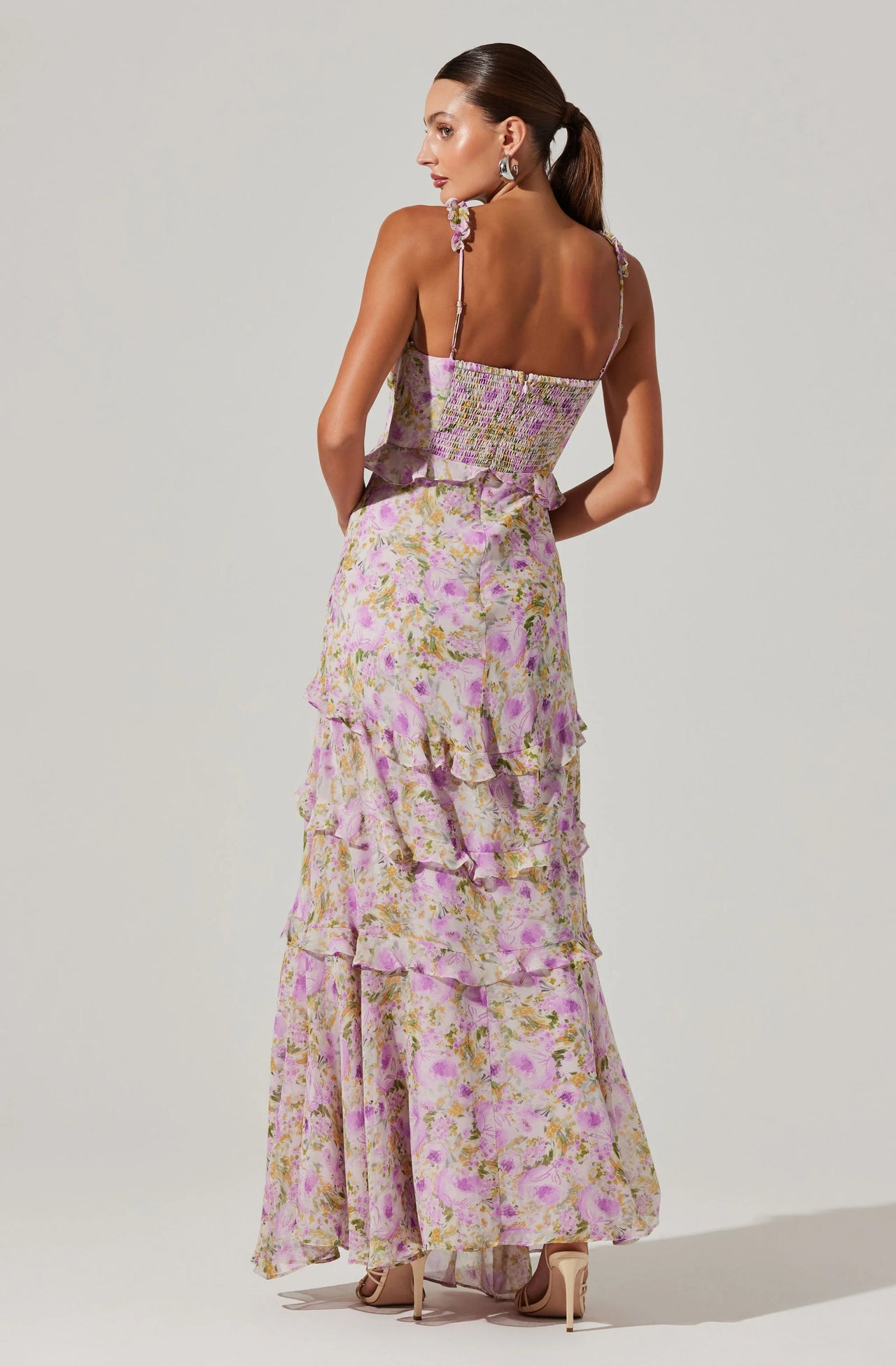 Olina Dress Purple Floral, Maxi Dress by ASTR | LIT Boutique