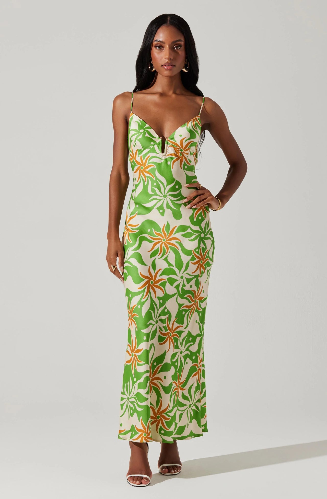 Lysandra Dress Green Mustard Print, Maxi Dress by ASTR | LIT Boutique