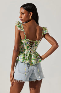 Thumbnail for Baylin Top Purple Green Floral, Tank Blouse by ASTR | LIT Boutique