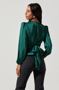 Thumbnail for Eliana Top Forest Green, Long Blouse by ASTR | LIT Boutique