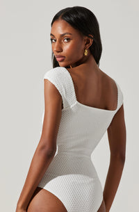 Thumbnail for Ninette Bodysuit White, Bodysuit Blouse by ASTR | LIT Boutique