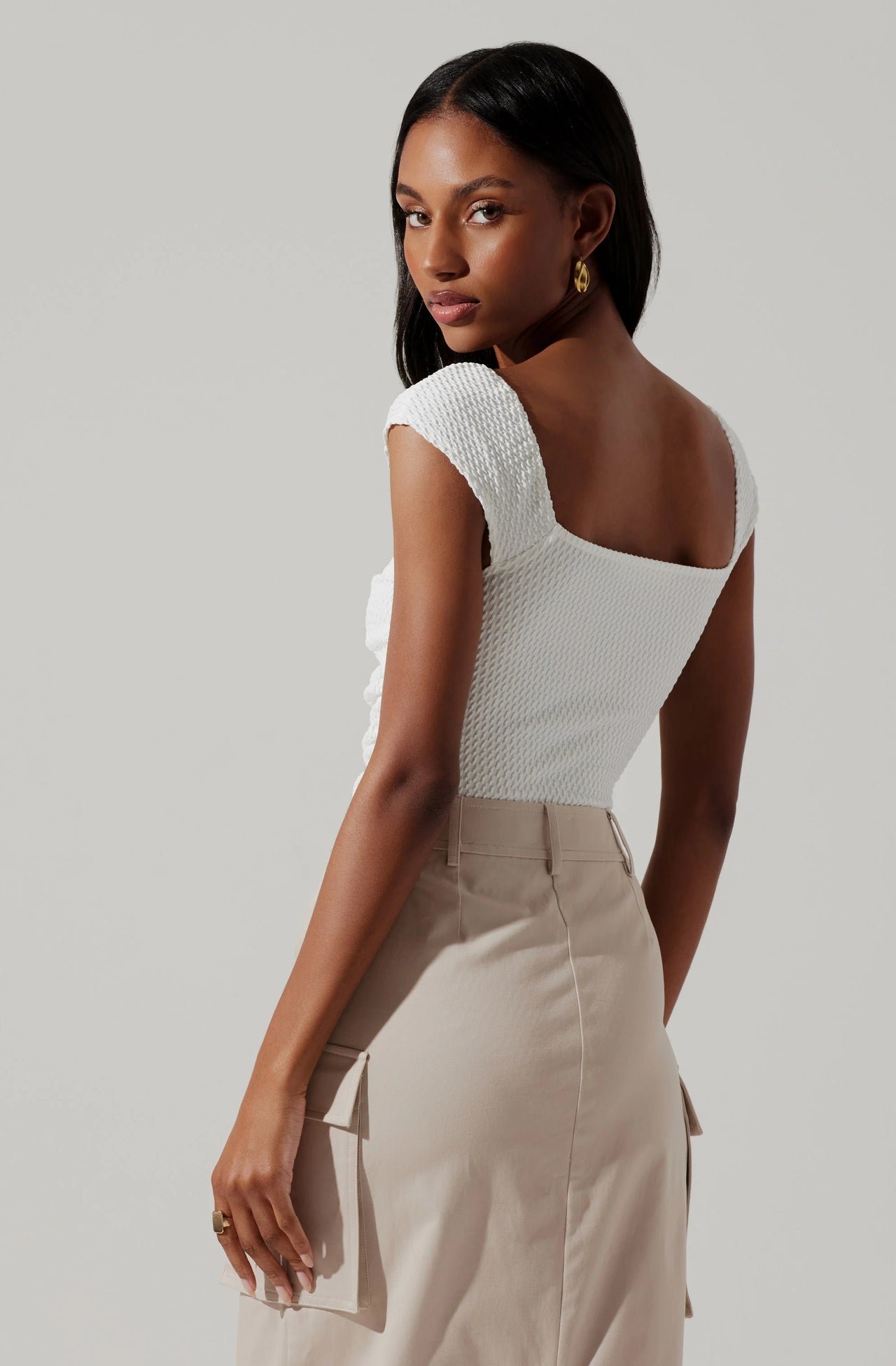 Ninette Bodysuit White, Bodysuit Blouse by ASTR | LIT Boutique