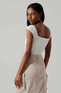Thumbnail for Ninette Bodysuit White, Bodysuit Blouse by ASTR | LIT Boutique