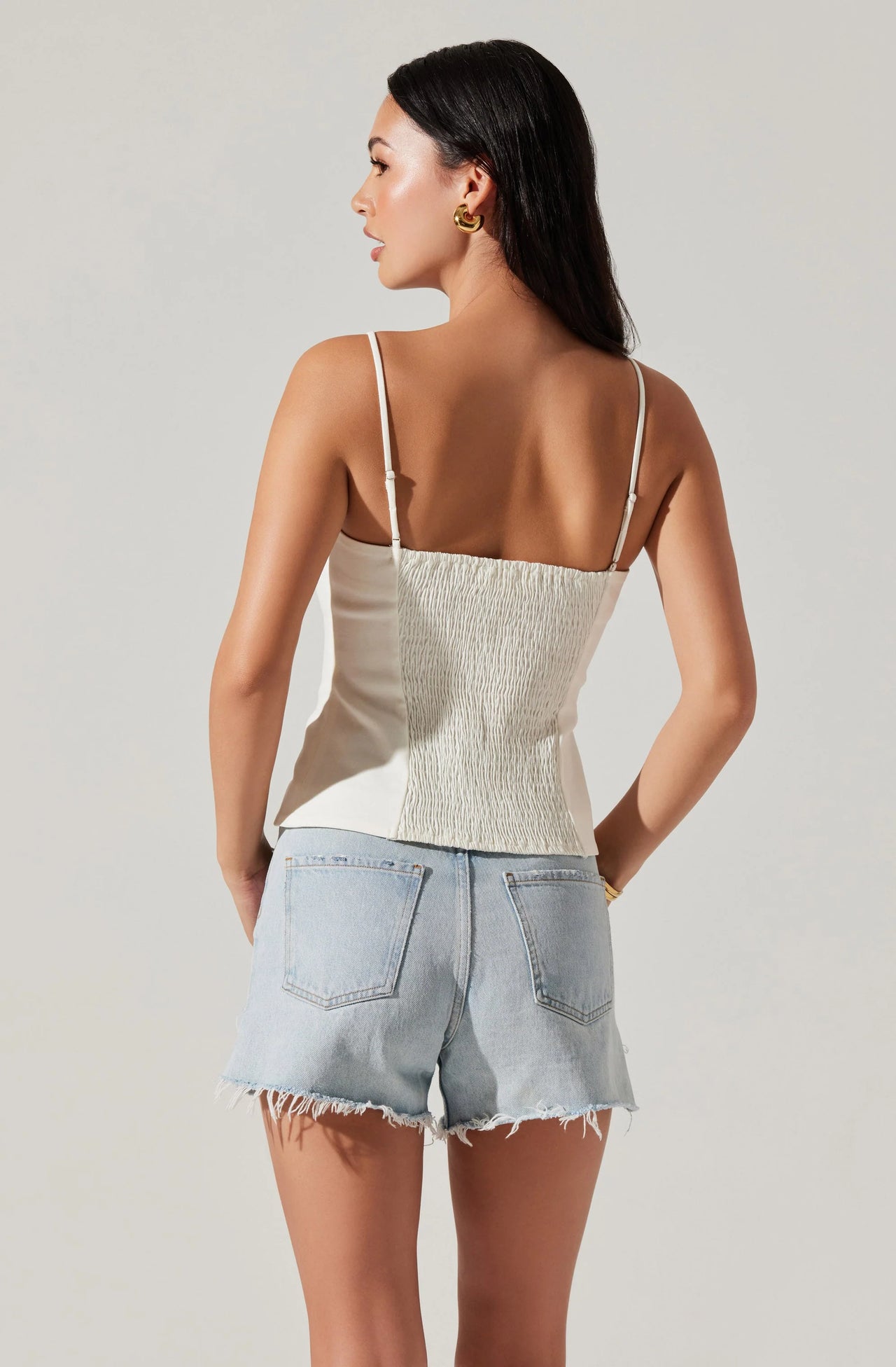 Kylian Lace Up Top White, Tank Blouse by ASTR | LIT Boutique