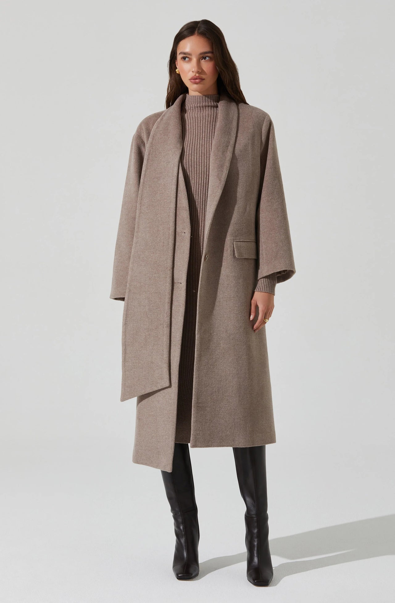 Londyn Coat Taupe, Coat Jacket by ASTR | LIT Boutique