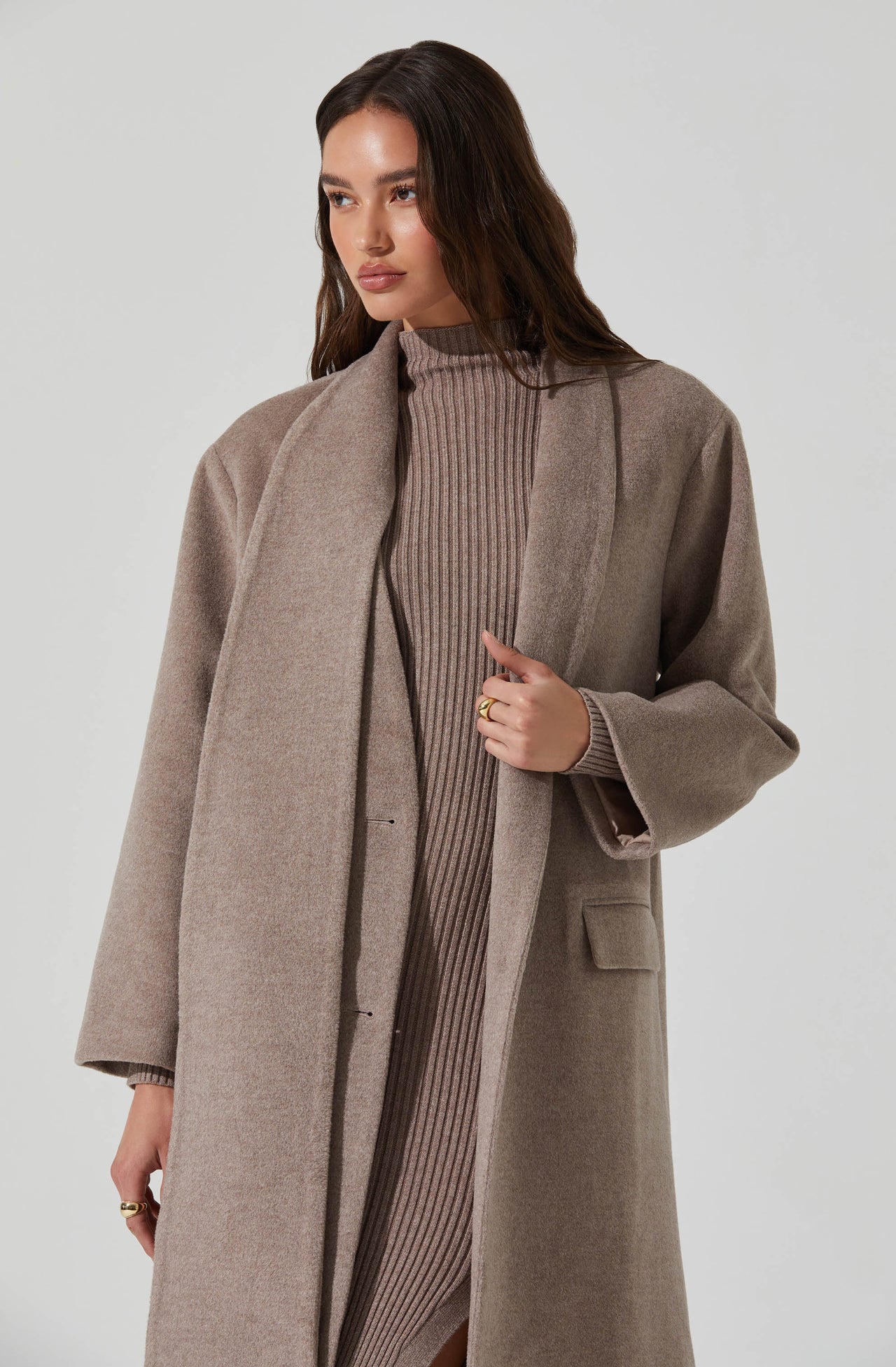 Londyn Coat Taupe, Coat Jacket by ASTR | LIT Boutique