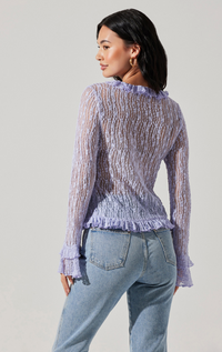 Thumbnail for Bed Jacket Lavender, Long Blouse by ASTR | LIT Boutique