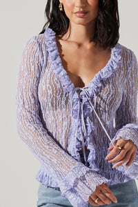 Thumbnail for Bed Jacket Lavender, Long Blouse by ASTR | LIT Boutique