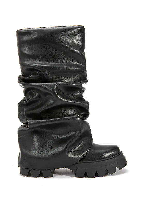 Mate-Black Chunky Flat Boot, Boot Shoe by Azalea Wang | LIT Boutique