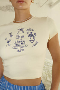 Thumbnail for Little Things Tee Cream, Short Tee by Bailey Rose | LIT Boutique