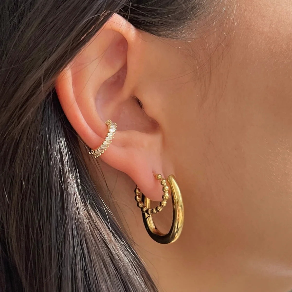 Erin Mini Hoop Earring Gold, Earring Jewelry by Ellie Vail | LIT Boutique