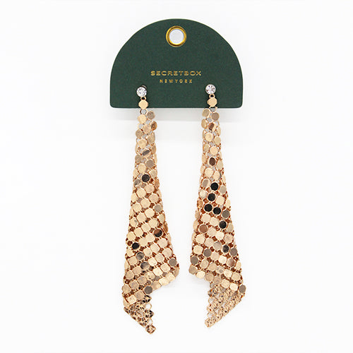 Big Mesh Chain Drop Earring Gold,  by Secret Box | LIT Boutique